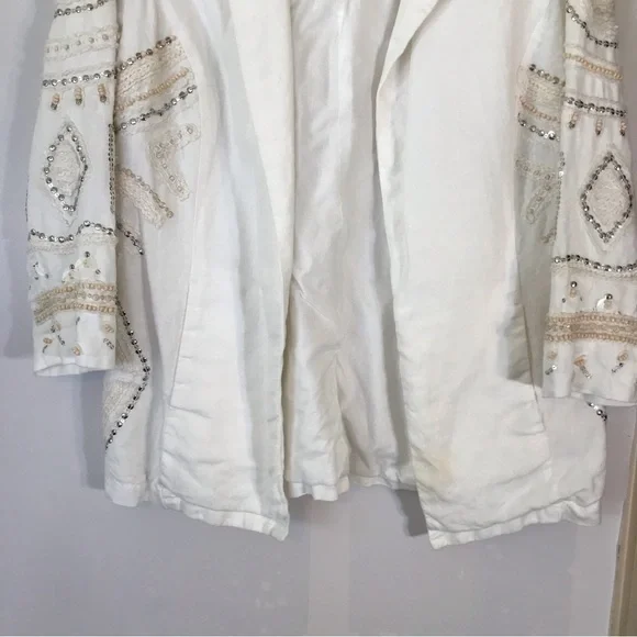Chico’s Embellished Linen Jacket - Picture 7 of 15